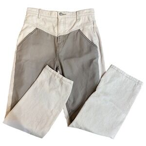 Urban Outfitters BDG Diana Colorblock Corduroy Yoke‎ Patch Carpenter Pants Sz 26